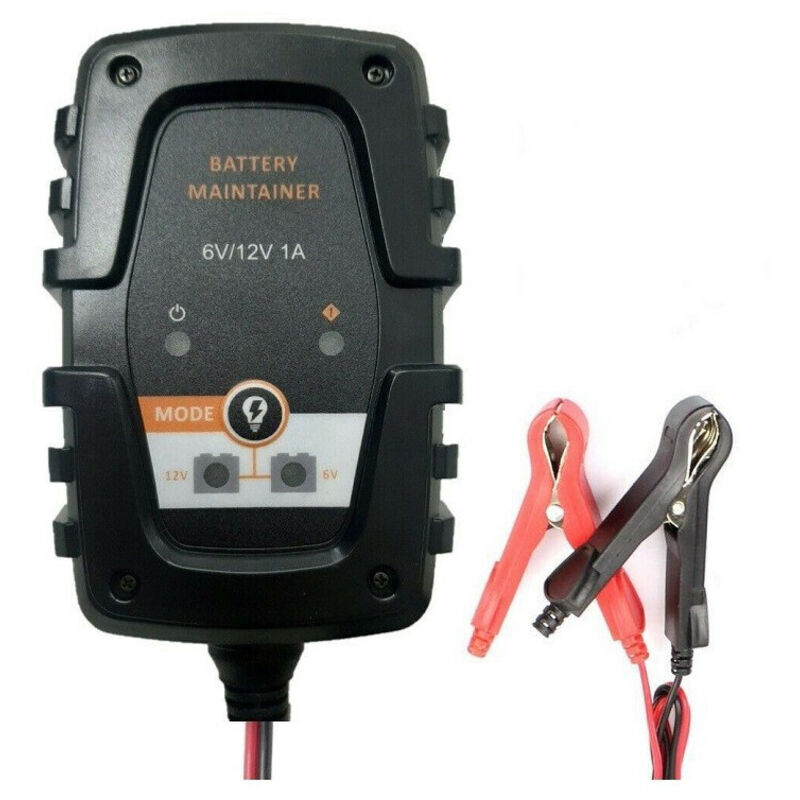 foto del prodotto trade shop traesio mantenitore di carica batterie auto moto 6v 12v 1a caricabatterie portatile 