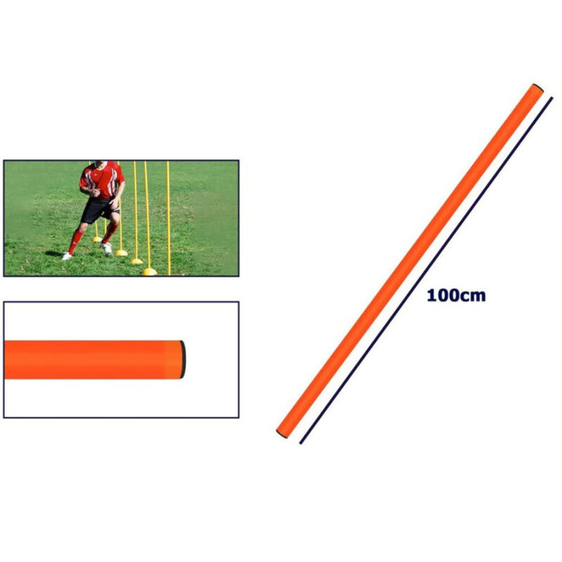 foto del prodotto trade shop traesio marcatori per allenamento 100 cm calcio ostacoli slalom colori fluo e resistenti arancione