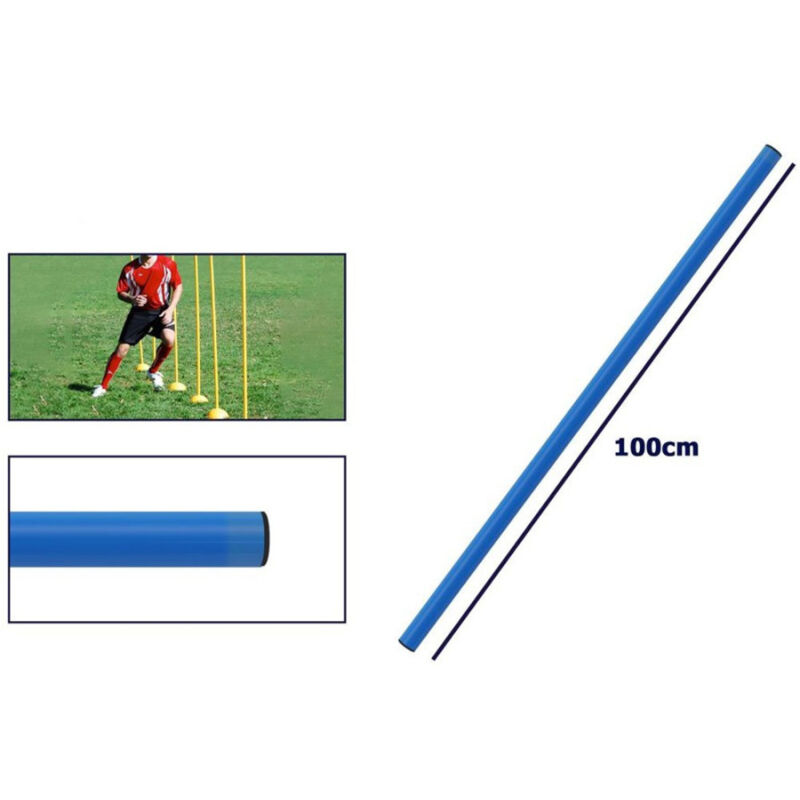 foto del prodotto trade shop traesio marcatori per allenamento 100 cm calcio ostacoli slalom colori fluo e resistenti blu