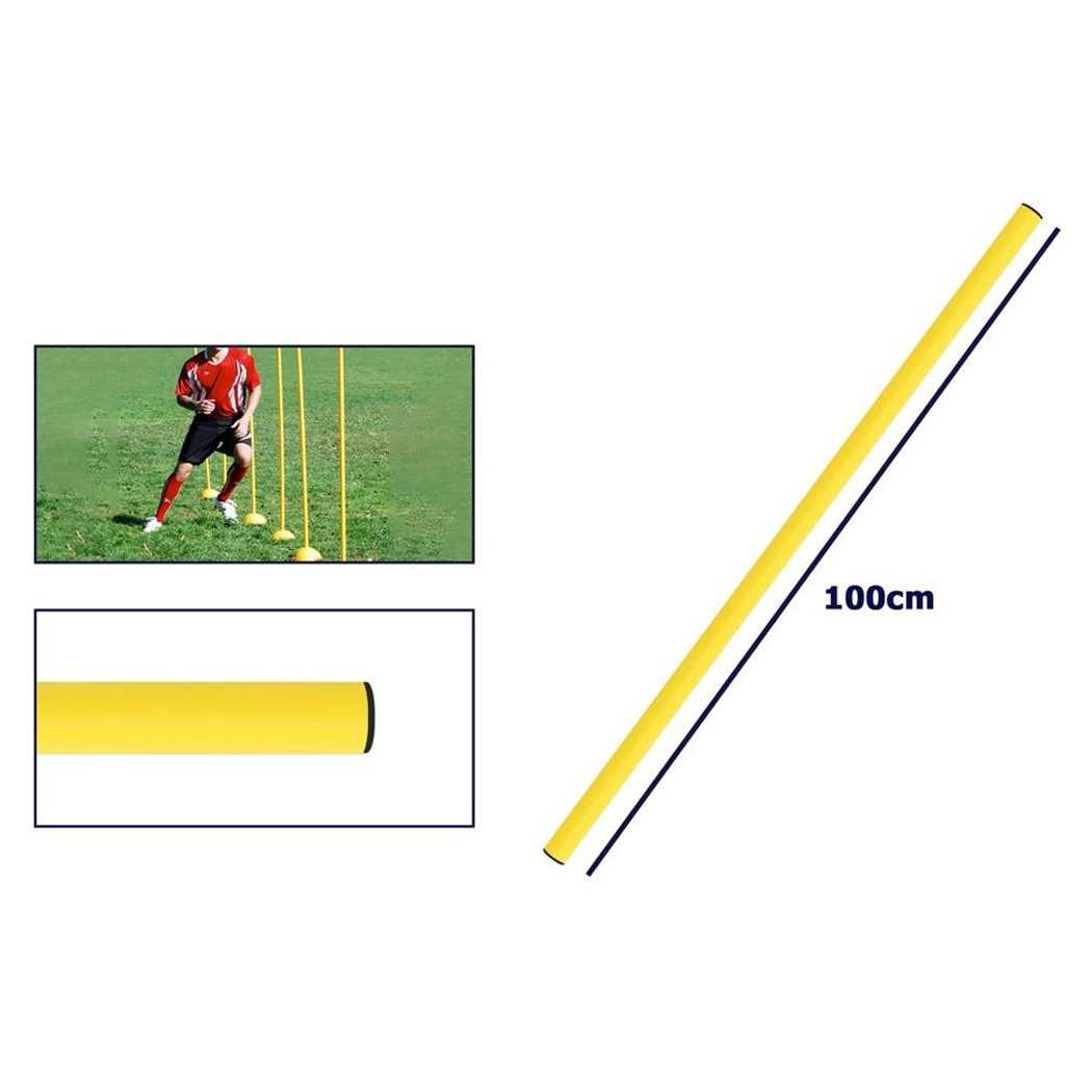 foto del prodotto trade shop traesio marcatori per allenamento 100 cm calcio ostacoli slalom colori fluo e resistenti giallo