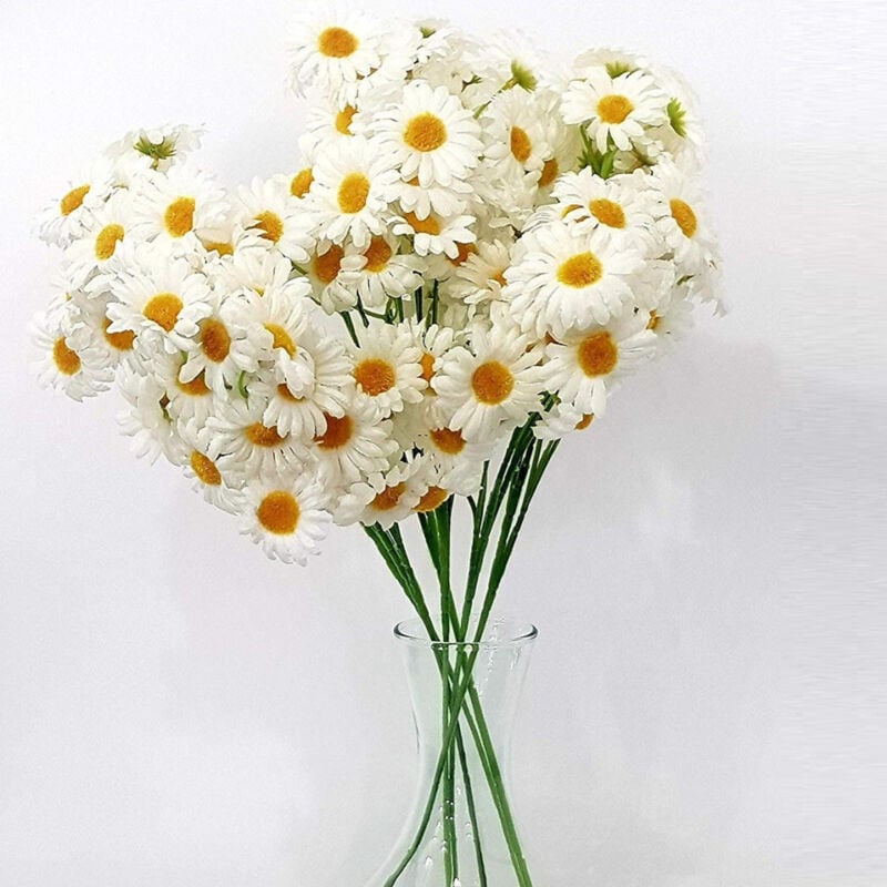 foto del prodotto trade shop traesio - margherite bianche 6 rami 5 pezzi margherita finte h55cm artificiali decorazioni -