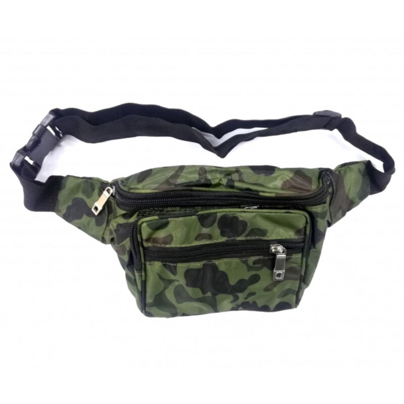 foto del prodotto trade shop traesio marsupio mimetico verde tessuto vintage casual no tracolla borsa porta oggetti 