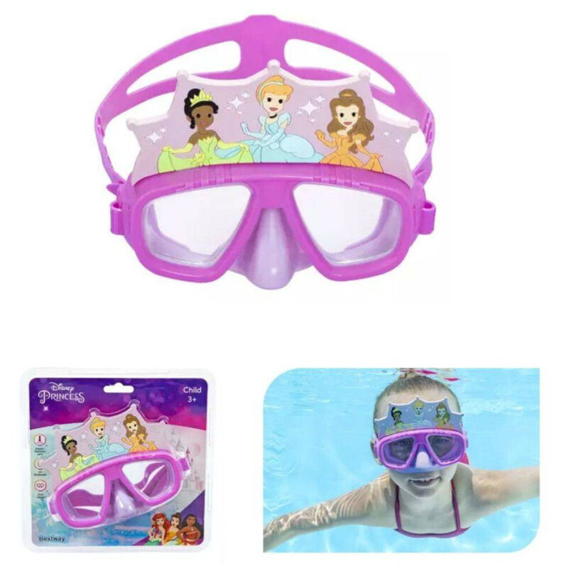 foto del prodotto trade shop traesio maschera disney principesse per bambini regolabili nuoto piscina mare estate 