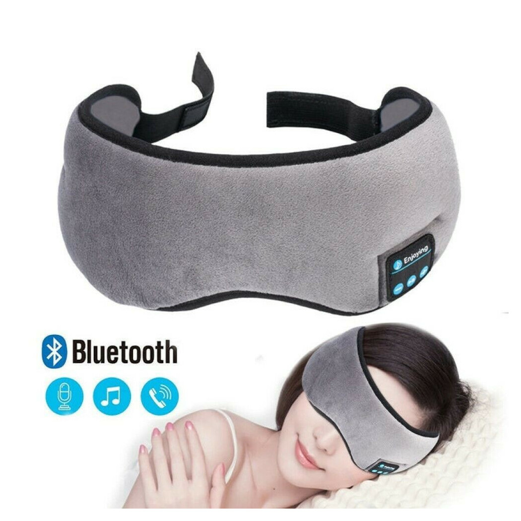 foto del prodotto trade shop traesio maschera notte copri occhi per dormire da viaggio con cuffie bluetooth q yz1 