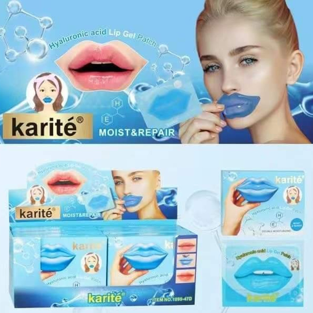 foto del prodotto trade shop traesio maschera per labbra karit kit 12 pezzi acido ialuronico lip gel patch 