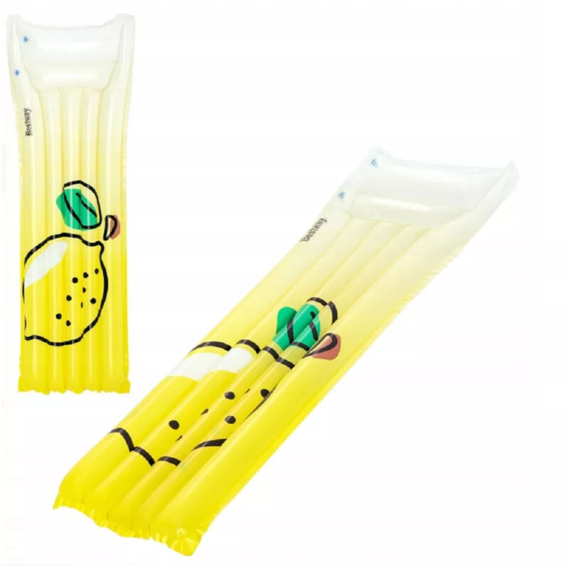 foto del prodotto trade shop traesio materassino gonfiabile galleggiante piscina grafica con limone 183 x 69 cm 44122 
