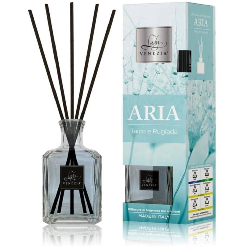 foto del prodotto trade shop traesio maxi diffusore ambiente cubo con bastoncini fragranza aria talco e rugiada 250ml 