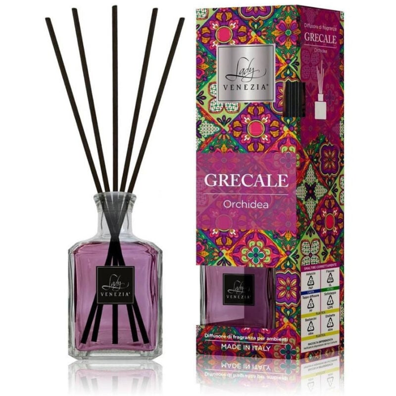 foto del prodotto trade shop traesio maxi diffusore ambiente cubo con bastoncini fragranza grecale orchidea 250 ml 