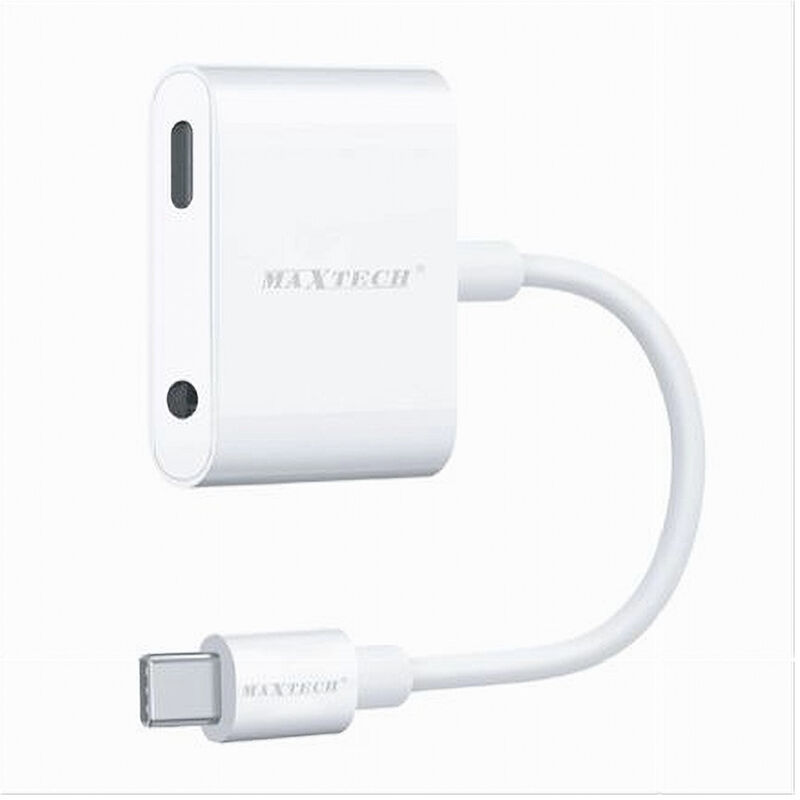foto del prodotto trade shop traesio maxtech adattatore type c a entrata aux type c ricarica cuffie audio smartphone ad tc03 