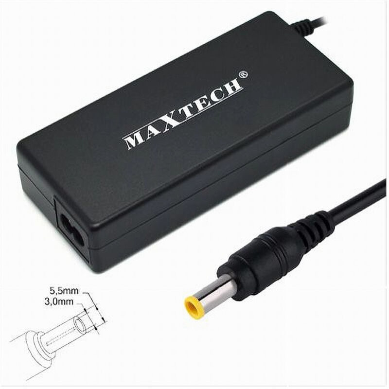 foto del prodotto trade shop traesio maxtech alimentazione caricabatteria universale pc samsung notebook 19v 3,16a 60w pc ca005 