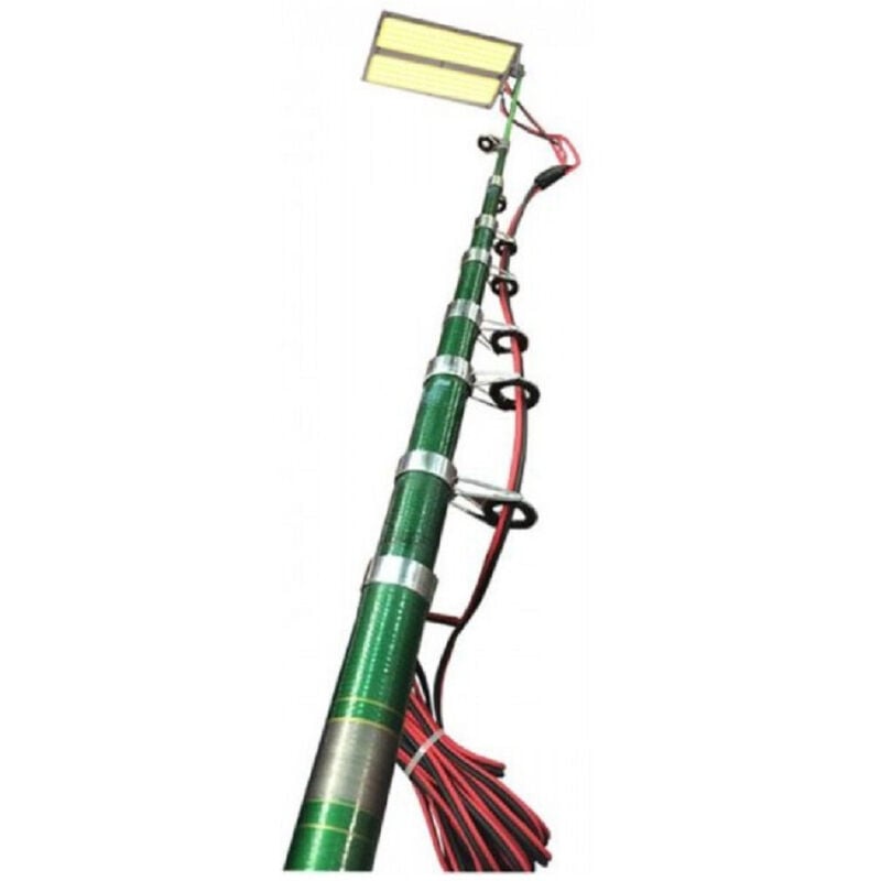 foto del prodotto trade shop traesio maxtech asta estensibile canna da pesca pannello luce led campeggio illuminazione 