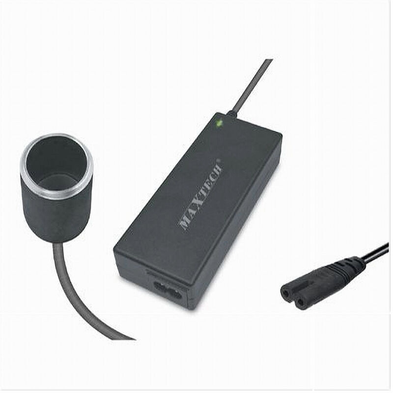 foto del prodotto trade shop traesio maxtech caricabatteria da 240v a 12v ca s048 alimentatore 100w auto presa pc per notebook 