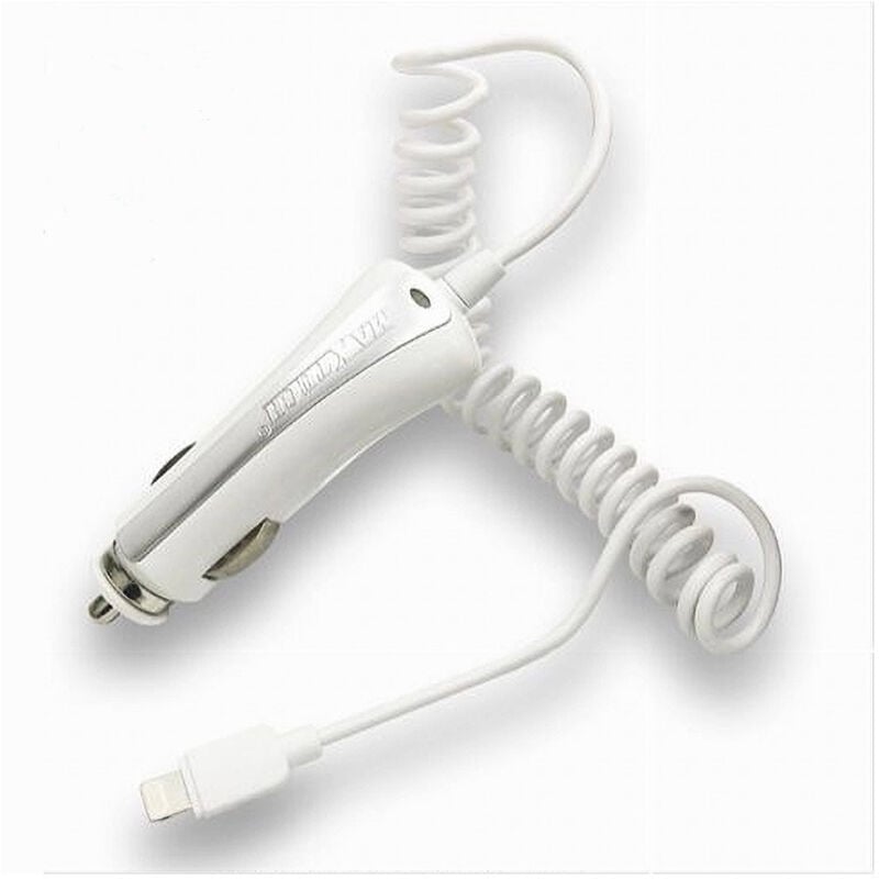 foto del prodotto trade shop traesio maxtech caricatore auto lightning caricabatteria iphone ipad 5v 1.5a filo 1.2mt ma c012 