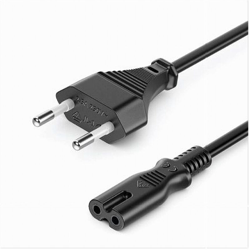 foto del prodotto trade shop traesio maxtech cavo alimentazione spina 2.5a presa tipo bipolare c8 eu plug 1.5mt 250v f al03 a 