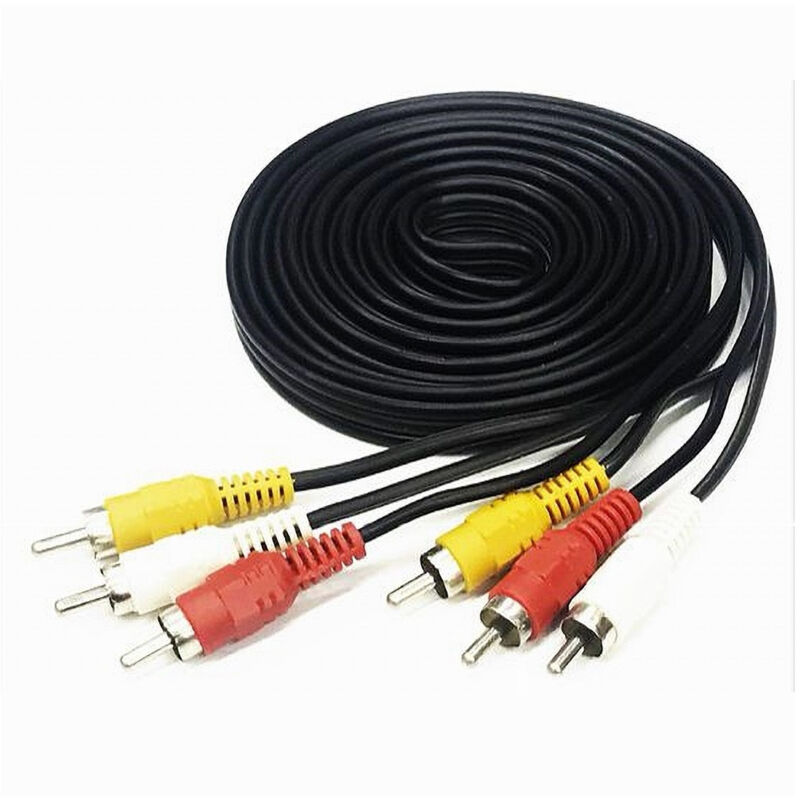 foto del prodotto trade shop traesio maxtech cavo prolunga 3mt audio video analogico 3 rca 3rca maschio stereo dvd tv pc 