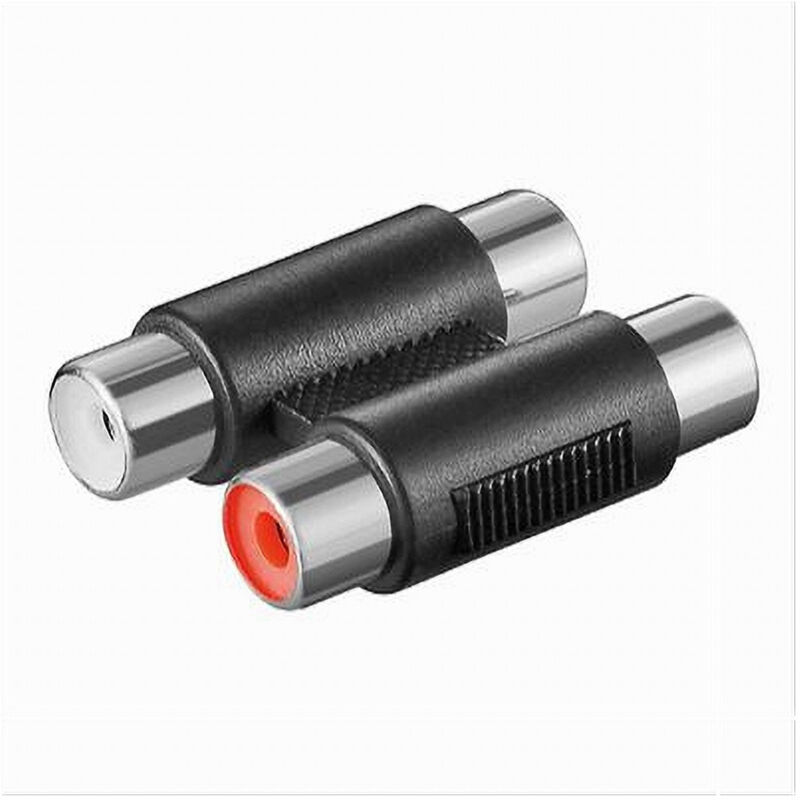foto del prodotto trade shop traesio maxtech connettore adattatore accoppiatore audio stereo 2 x rca a 2 x rca femmina c 048 