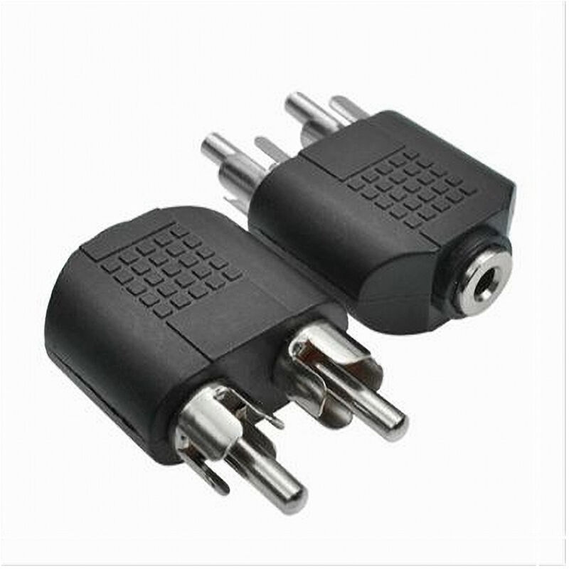 foto del prodotto trade shop traesio maxtech connettore adattatore convertitore stereo 2 rca maschio ad aux3.5mm femmina c 090 