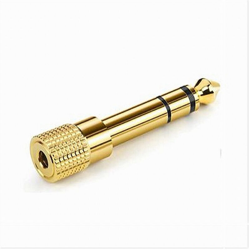 foto del prodotto trade shop traesio maxtech connettore aux adattatore spina maschio 6.35mm a presa femmina 3.5mm stereo c 072 