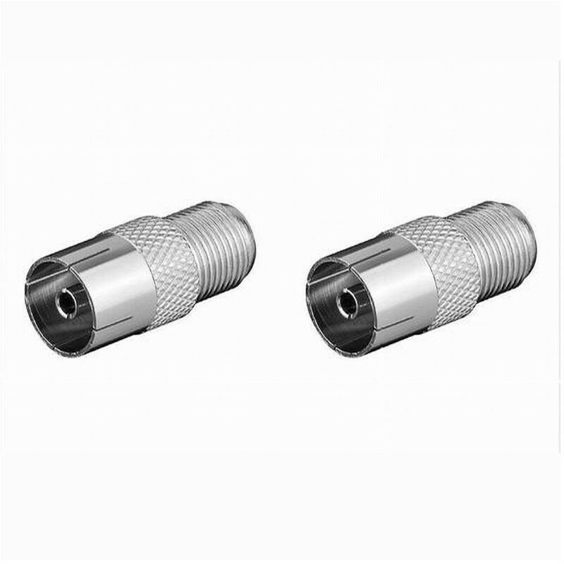 foto del prodotto trade shop traesio maxtech connettore spina antenna femmina a presa coax adattatore tv coassiale vite c 094 