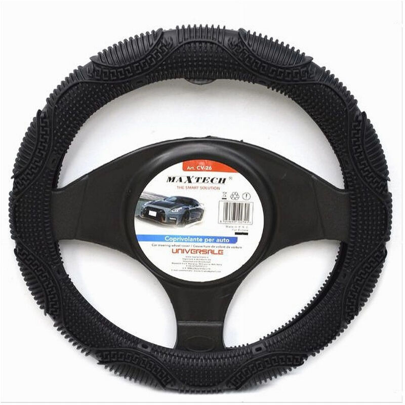 foto del prodotto trade shop traesio maxtech coprivolante universale auto copertura fodera sterzo 38cm antiscivolo nero cv 26 