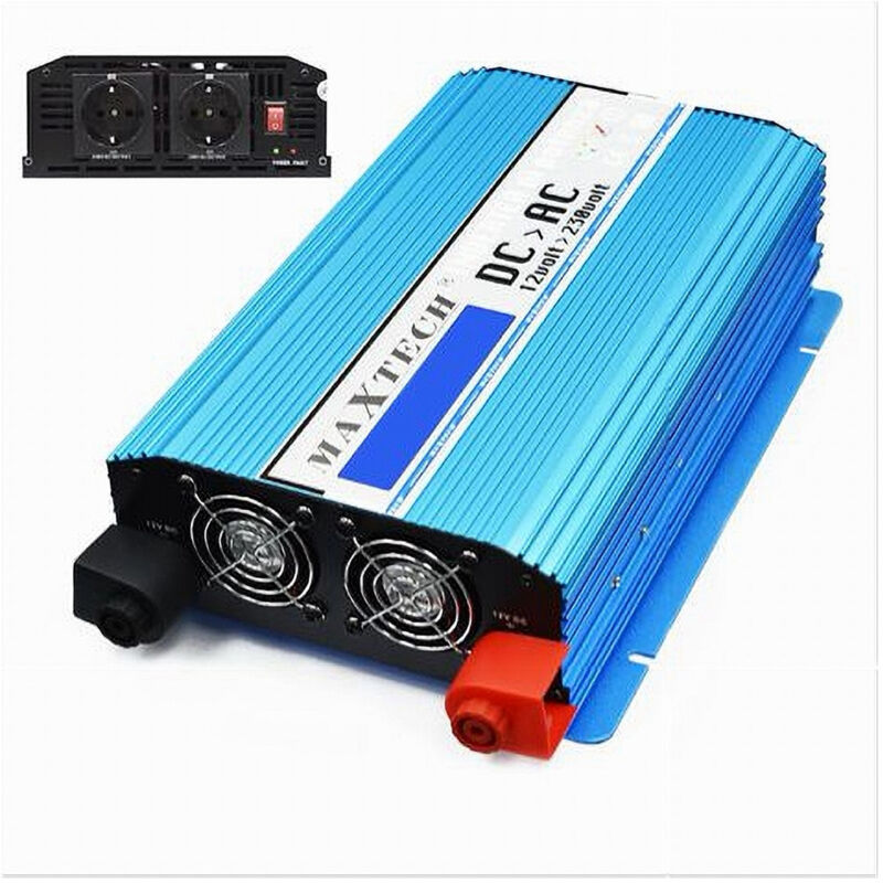foto del prodotto trade shop traesio maxtech inverter di potenza 2000 watt onda sinusoidale da 12 v a 230 v auto hn2000 12v 
