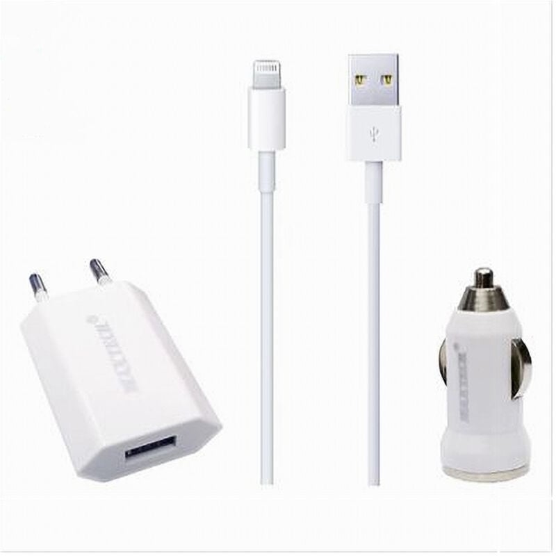 foto del prodotto trade shop traesio maxtech kit caricabatterie cellulare smartphone cavo usb cellulari casa auto ms t004 
