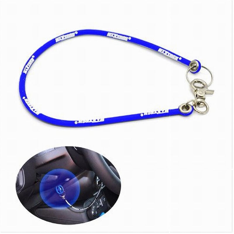 foto del prodotto trade shop traesio maxtech portachiavi block shaft auto corda silicone antifurto bloccasterzo fi lb001 blu 