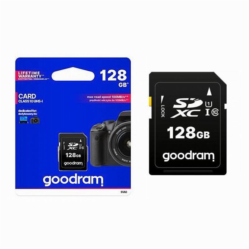 foto del prodotto trade shop traesio maxtech scheda di memoria sd card 128 gb sdxc per videocamere classe 10 uhs i s1a0 128gb 
