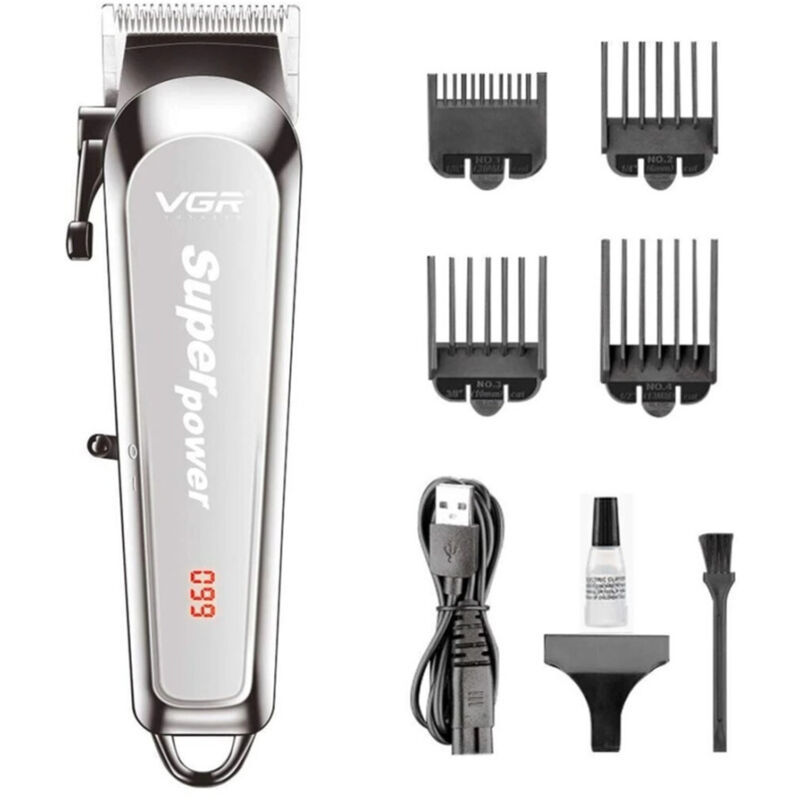 foto del prodotto trade shop traesio maxtech tagliacapelli senza fili regolabarba uomo batteria ricaricabile rasoio vgr v 060 