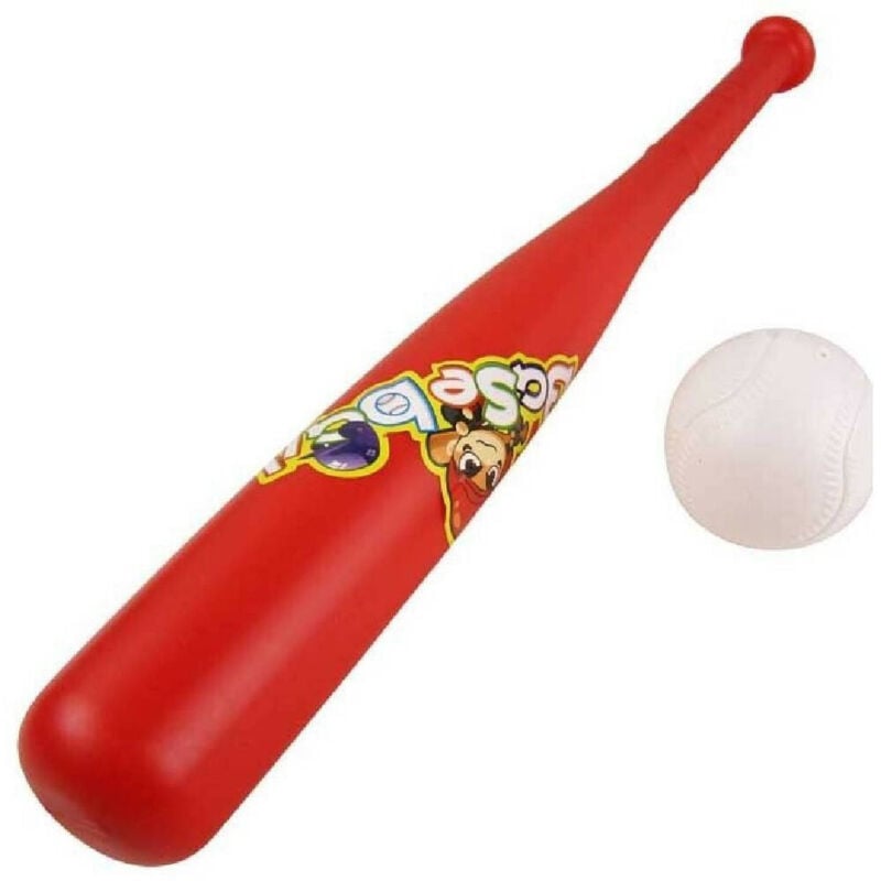 foto del prodotto trade shop traesio mazza da baseball in plastica con pallina palla gioco giocattolo bambini 