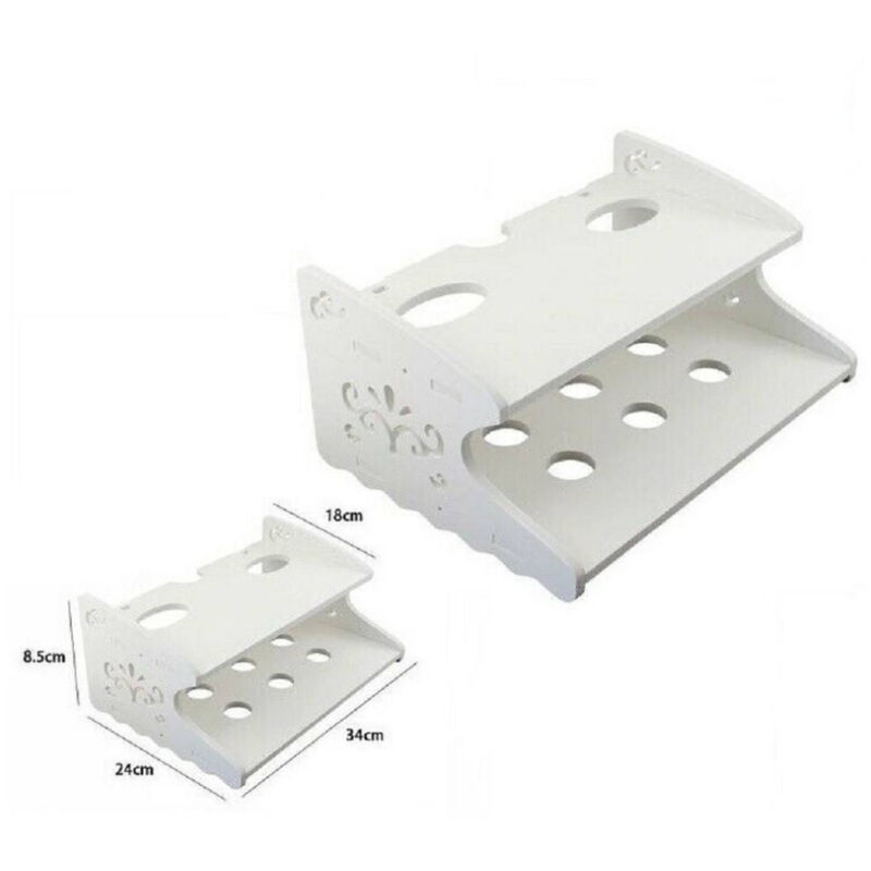 foto del prodotto trade shop traesio mensola in legno bianco 34x24x8.5cm arredo casa cameretta 2 ripiani 70206 parete 