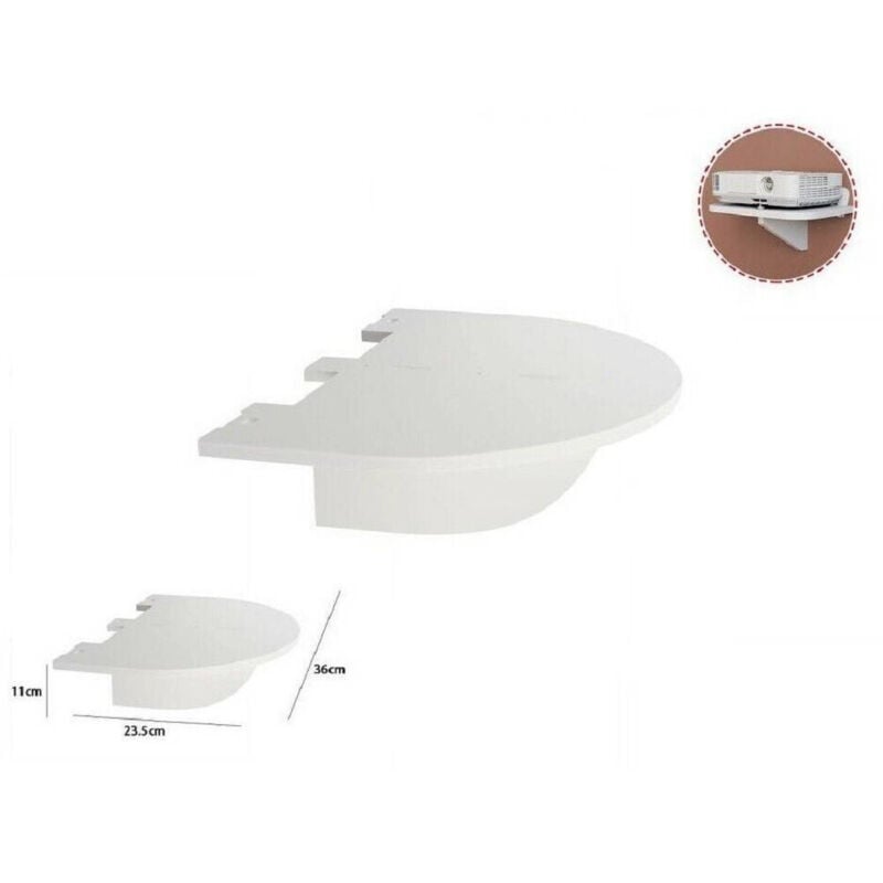foto del prodotto trade shop traesio - mensola in legno bianco 36x23.5x11cm arredo casa cameretta 70202 scaffale parete -