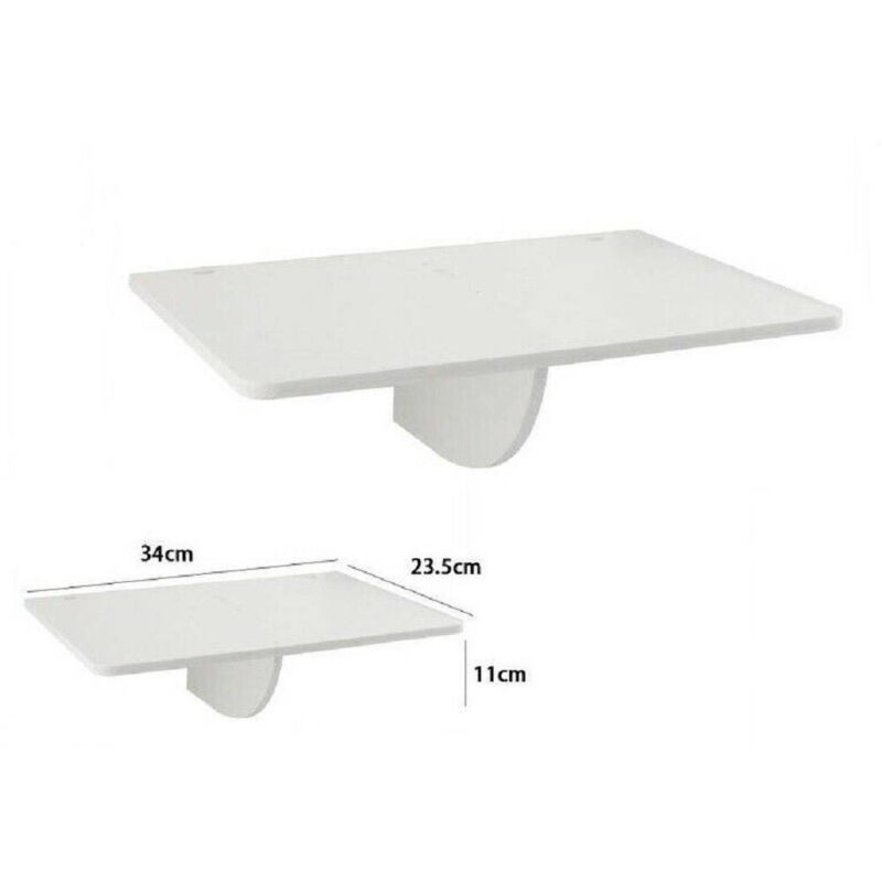 foto del prodotto trade shop traesio mensola in legno bianco 36x23.5x11cm arredo casa cameretta ripiano parete 70203 