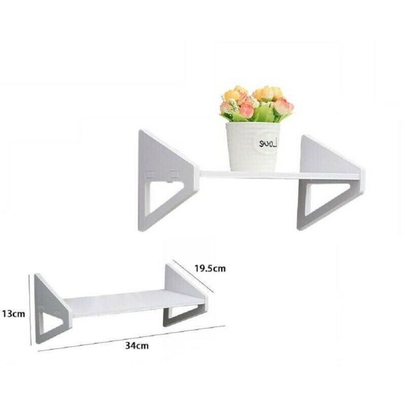 foto del prodotto trade shop traesio - mensola legno bianco 34x19.5x13cm scaffale ripiano arredo casa cameretta 70204 -
