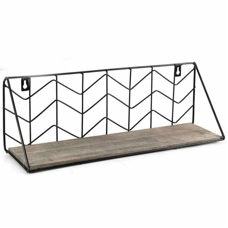 foto del prodotto trade shop traesio mensola parete rettangolare mensola scaffale metallo e legno design moderno 