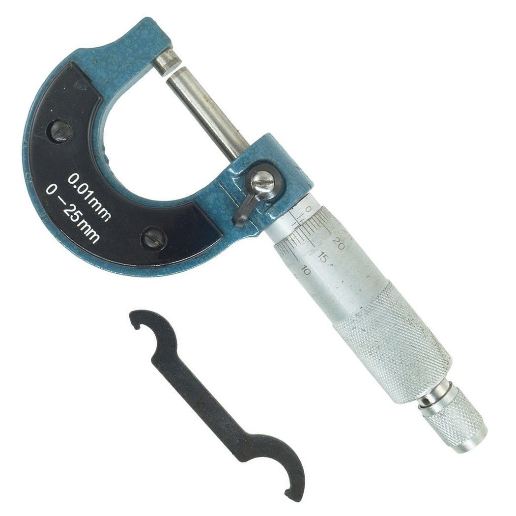 foto del prodotto trade shop traesio micrometro spessimetro centesimale analogico acciaio per esterni 0 25mm 0.01 mm 