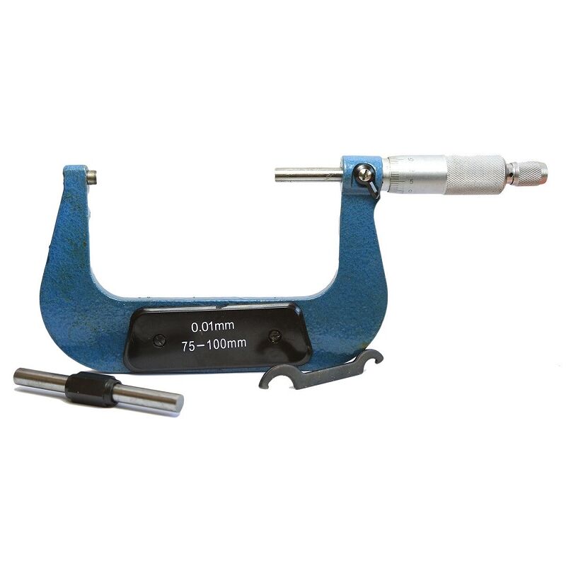 foto del prodotto trade shop traesio micrometro spessimetro centesimale analogico per esterni 75 100mm 00.1 mm 
