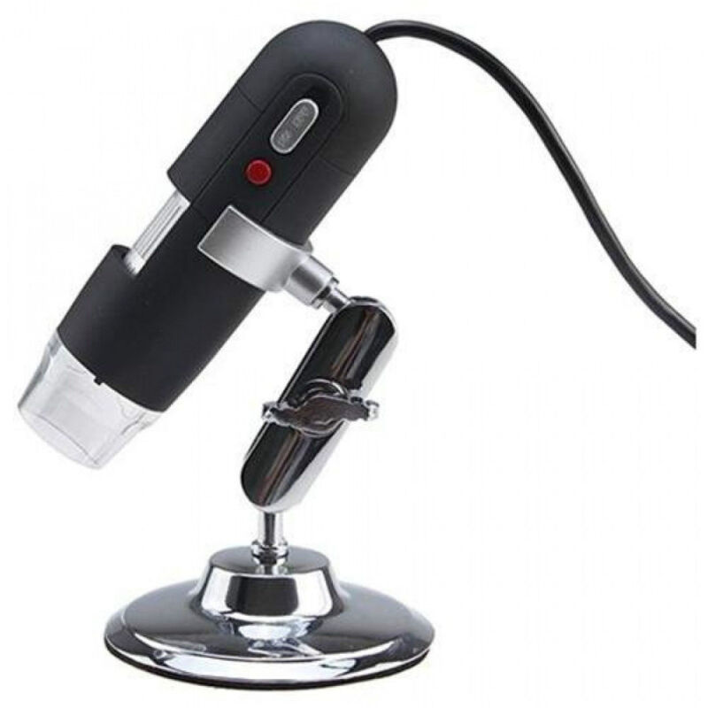 foto del prodotto trade shop traesio microscopio usb digitale 80x 800x pc notebook foto video 8 led 2.0 mpx staffa cd 