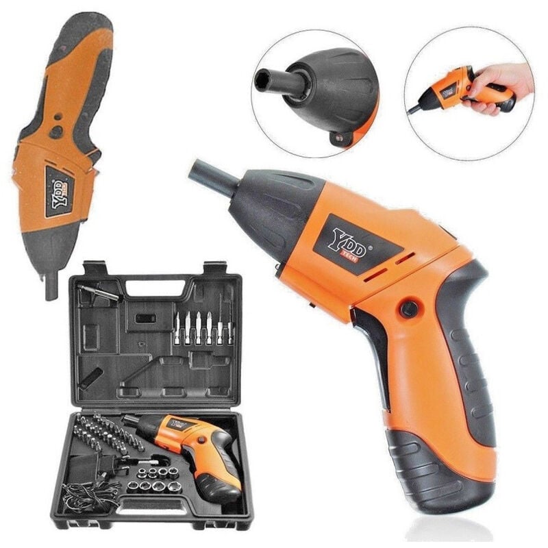 foto del prodotto trade shop traesio mini avvitatore elettrico batteria ricaricabile trapano snodabile con valigetta 