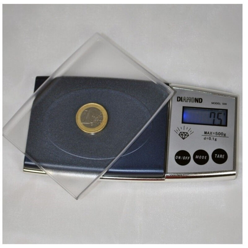 foto del prodotto trade shop traesio mini bilancia bilancino digitale da 500 gr a 0.1 gr. precisione pesa oro vassoio 