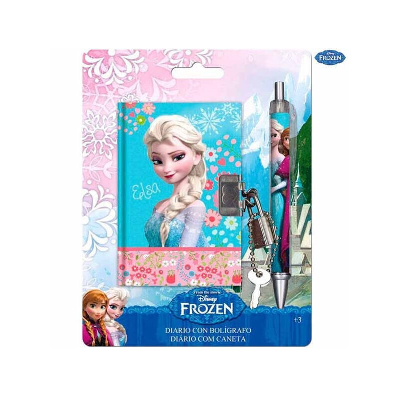foto del prodotto trade shop traesio mini diario taccuino con lucchetto penna abbinata scuola disney frozen 