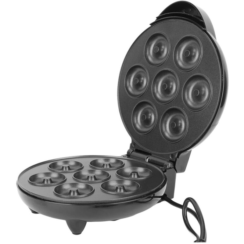 foto del prodotto trade shop traesio mini donut maker 1000w antiaderente riscaldamento a doppia faccia elettrico 7 ciambelle 