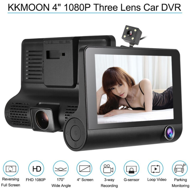 foto del prodotto trade shop traesio mini dvr auto full hd 1080p camera monitor lcd 4 anteriore posteriore interna 