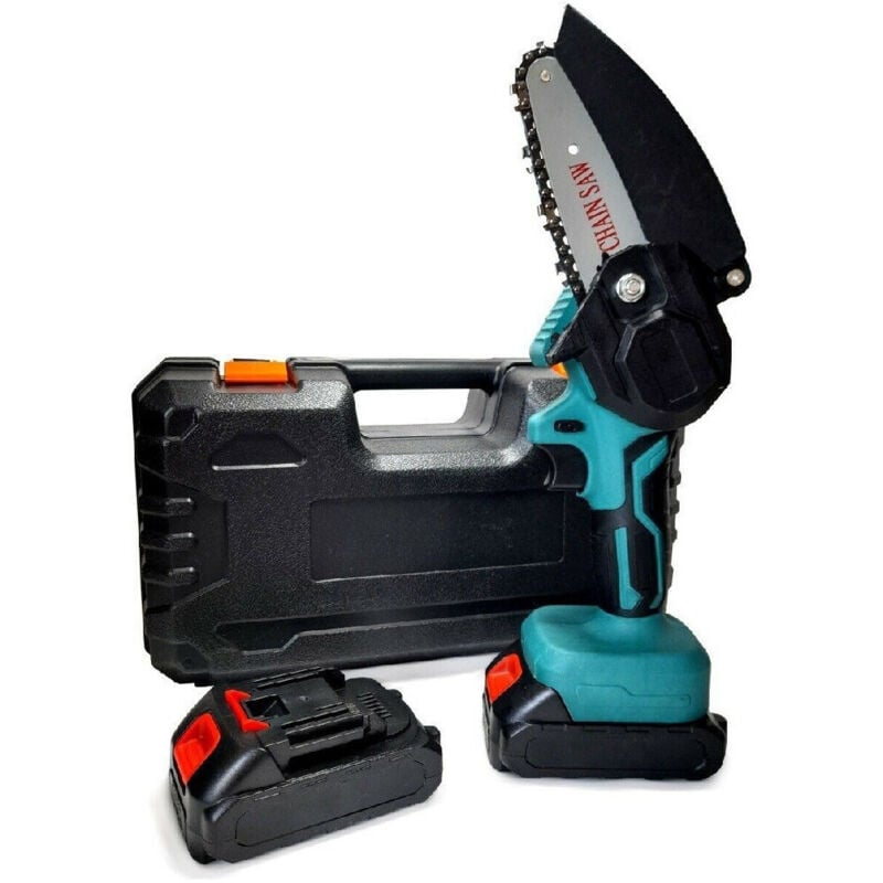 foto del prodotto trade shop traesio mini elettrosega a doppia batteria motosega elettrica tagliarami 6 valigia lld 