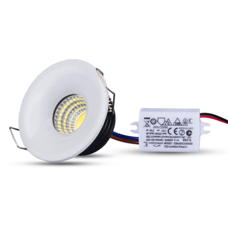 foto del prodotto trade shop traesio mini faretto led cob 3w da incasso 40mm spot con molla luce calda o fredda bianco caldo 