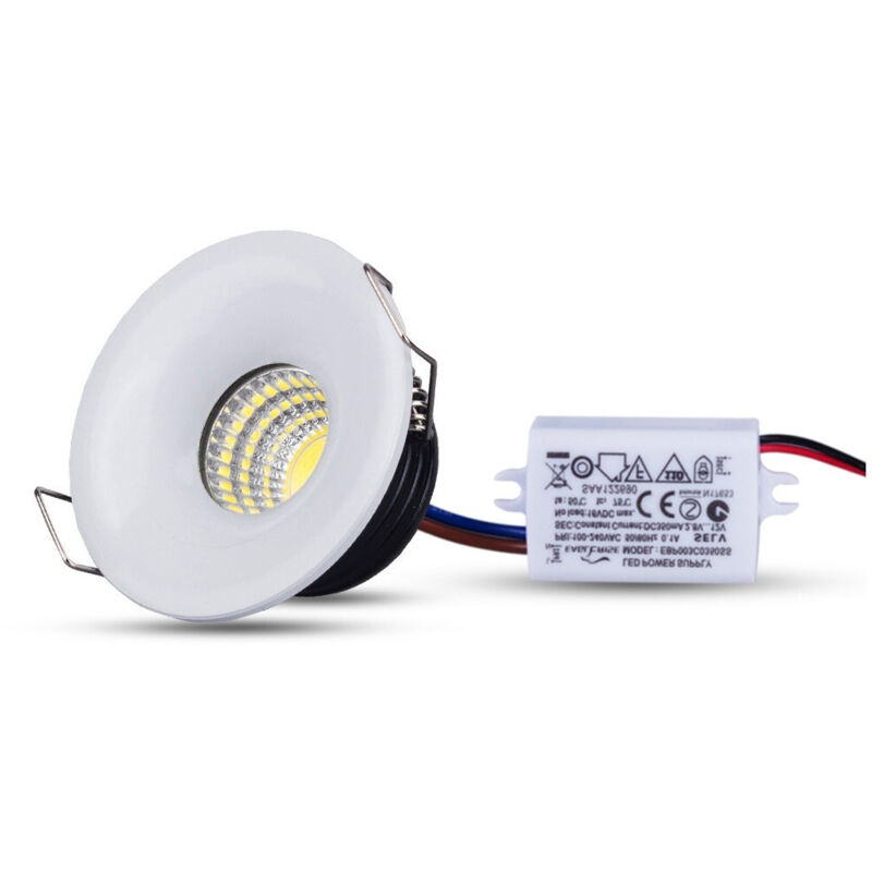 foto del prodotto trade shop traesio mini faretto led cob 3w da incasso 40mm spot con molla luce calda o fredda bianco naturale 