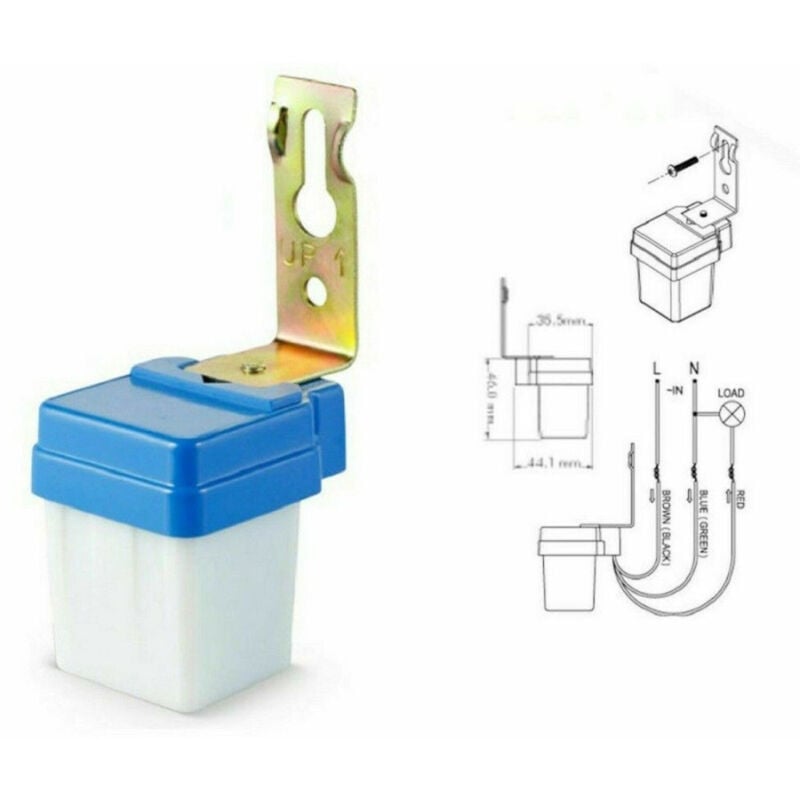 foto del prodotto trade shop traesio mini interruttore sensore crepuscolare 6a 220v per lampade faro faretto led 