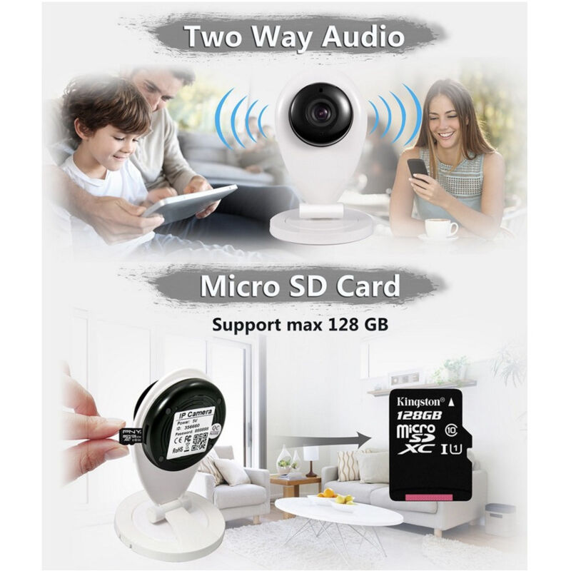 foto del prodotto trade shop traesio mini ip wifi sd dvr wireless camera wifi hd ir smartphone audio cam baby monitor 