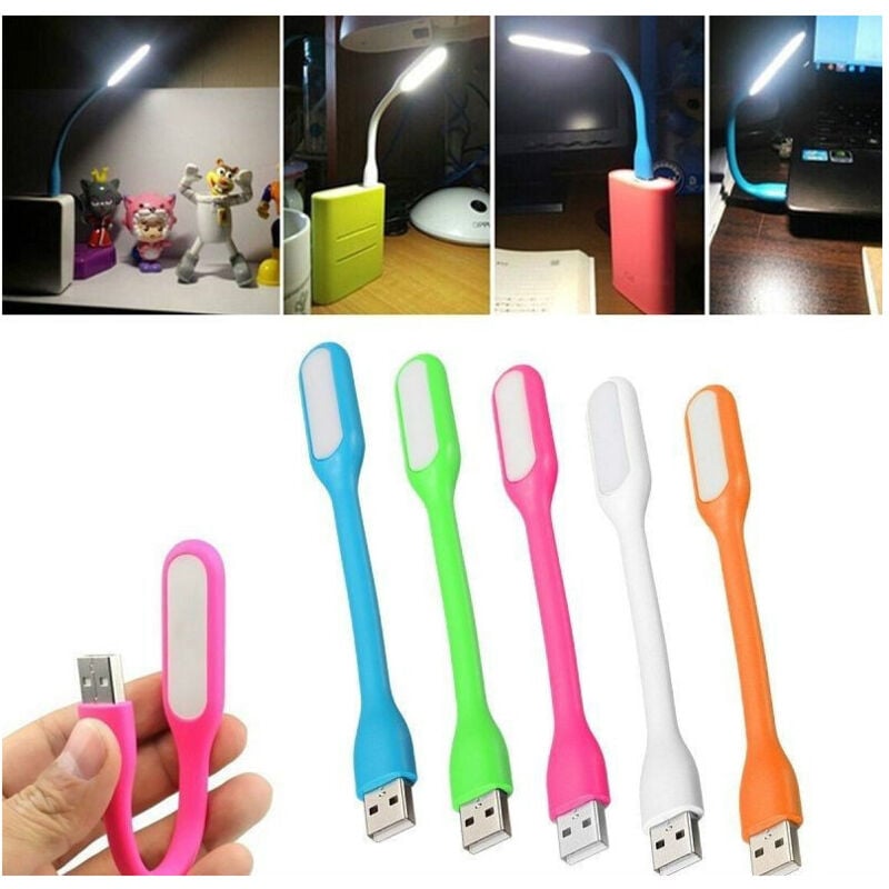 foto del prodotto trade shop traesio mini luce led usb flessibile lampada lettura notturna per noteboock pc portatile 