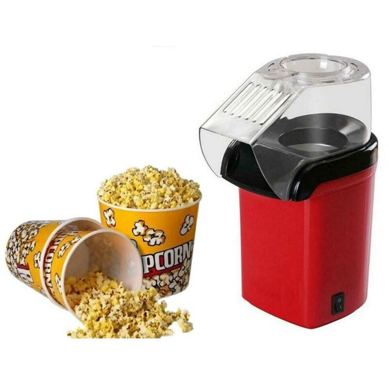 foto del prodotto trade shop traesio mini macchina per pop corn ad aria calda 1200w coperchio rimovibile con dosatore 